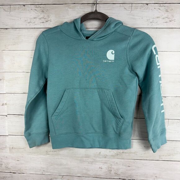 Kids Carhartt Blue Hoodie - Picture 1 of 6